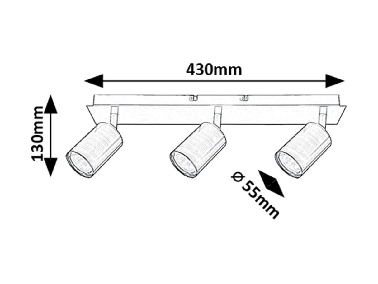 Plafoniera Gerhard, fumuriu, 3xGU10, IP20, Rabalux, 73073