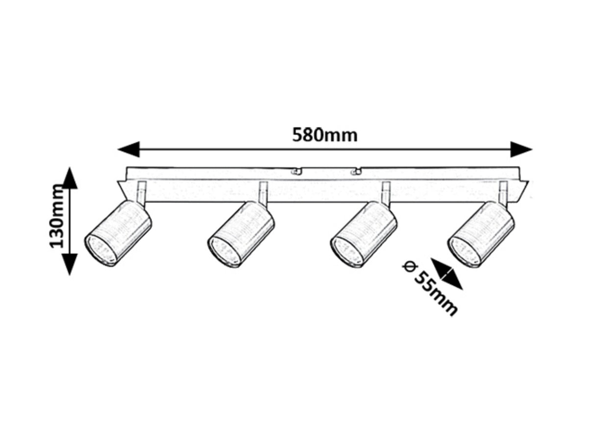 Plafoniera Gerhard, fumuriu, 4xGU10, IP20, Rabalux, 73074
