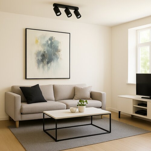 Spot Yorli, negru mat, 3xGU10, L.35cm, IP20, Rabalux, 73083