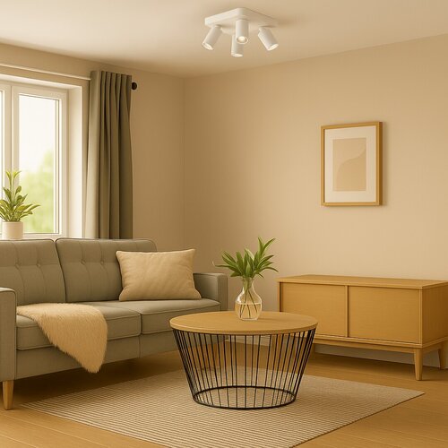 Spot Yorli, alb mat, 4xGU10, H.13,5cm, IP20, Rabalux, 73088