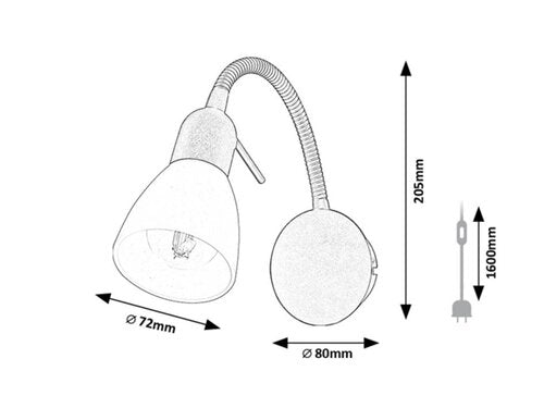 Spot Soma, negru mat, 1xE14, H.20,5cm, IP20, Rabalux, 73090