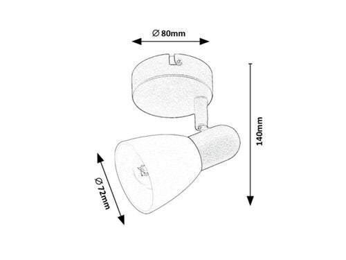 Spot Soma, negru mat, 1xE14, H.14cm, IP20, Rabalux, 73091