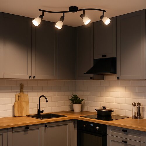 Spot Soma, negru mat, 4xE14, L.70cm, IP20, Rabalux, 73094