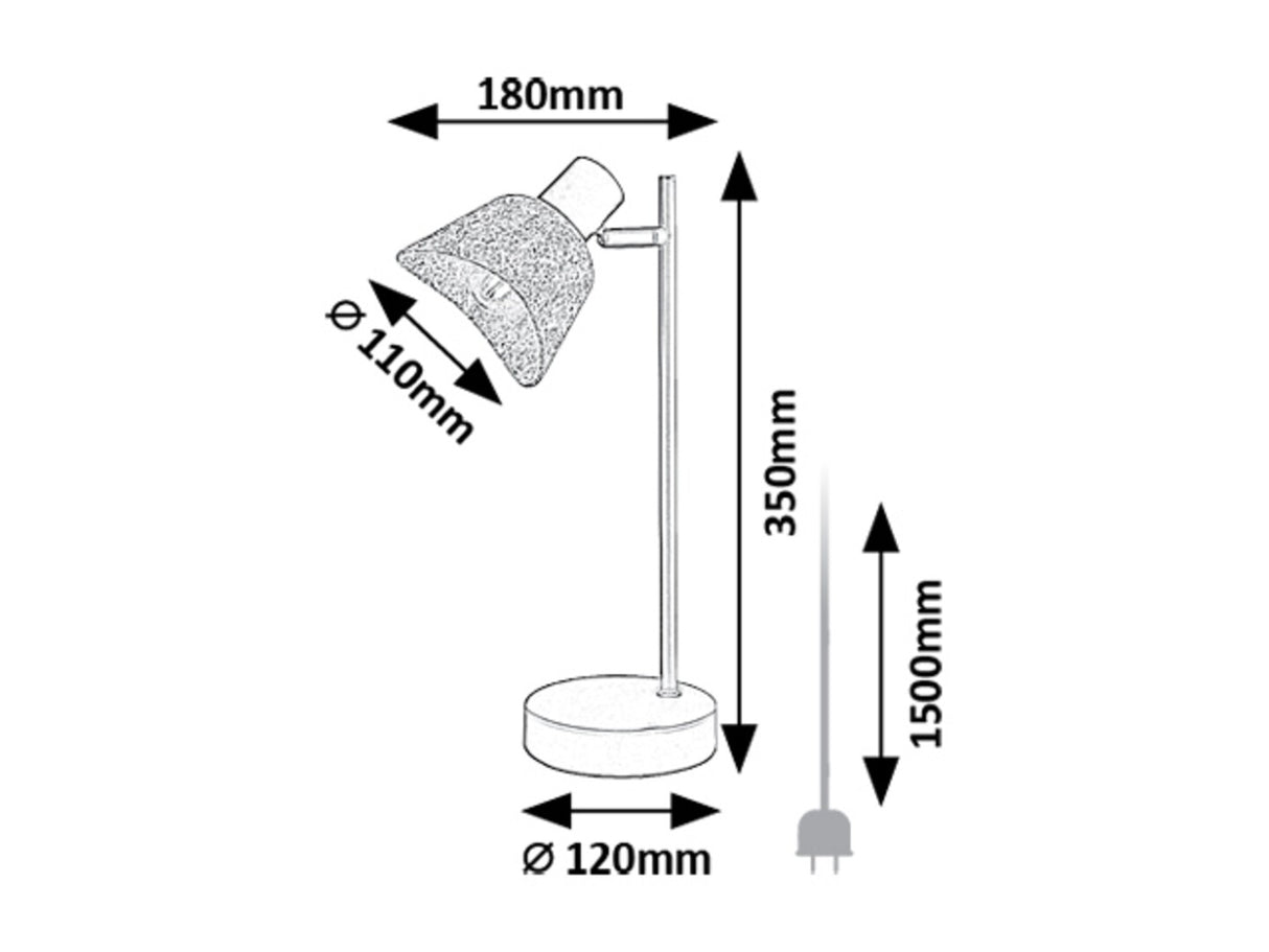 Veioza birou Farelia, negru/gri, 1 x E14, IP20, Rabalux, 74018