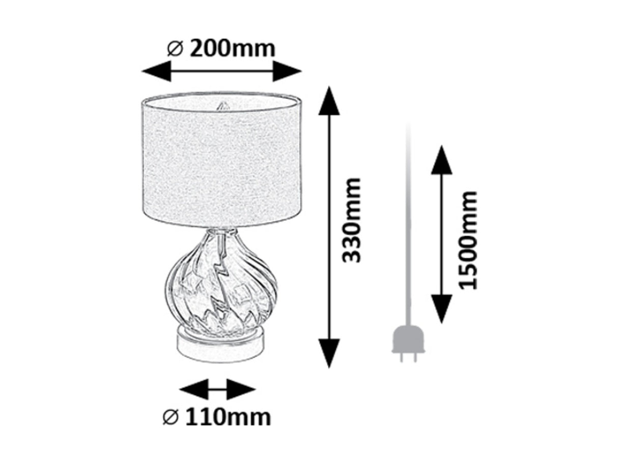 Veioza Pirelo, verde, 1 x E14, IP20, Rabalux, 74033
