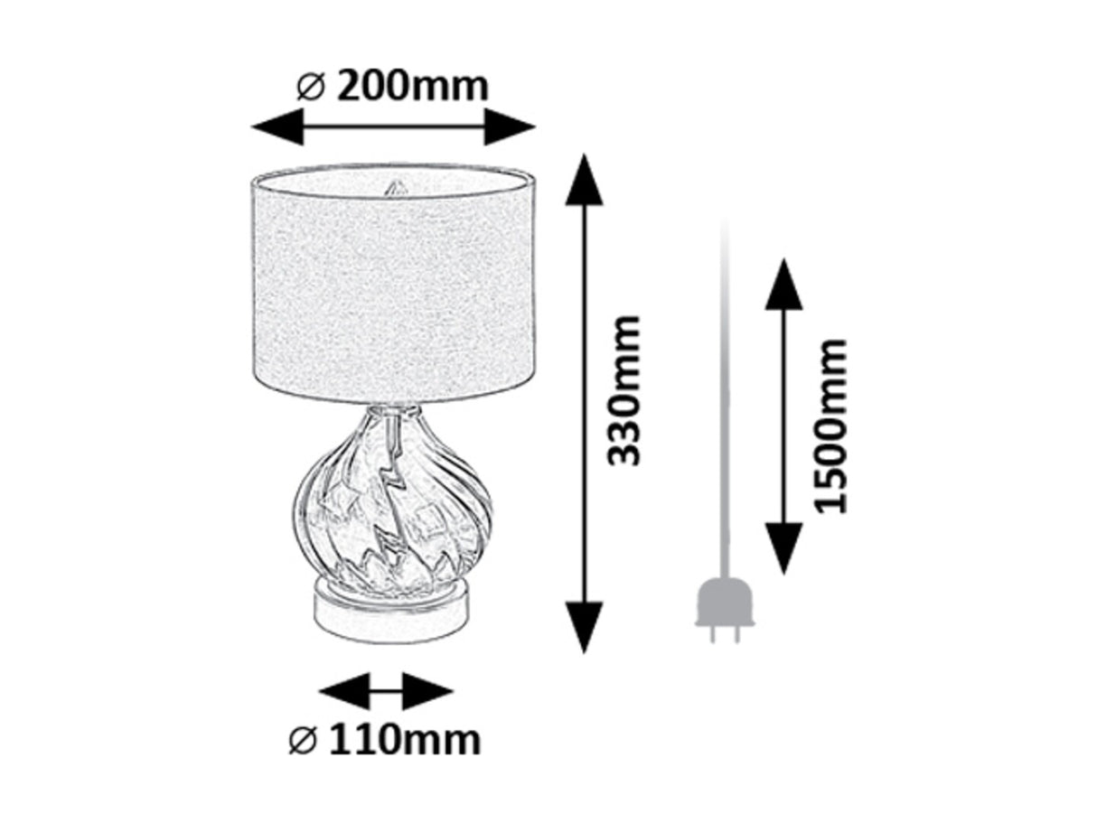 Veioza Pirelo, fumuriu, 1 x E14, IP20, Rabalux, 74034