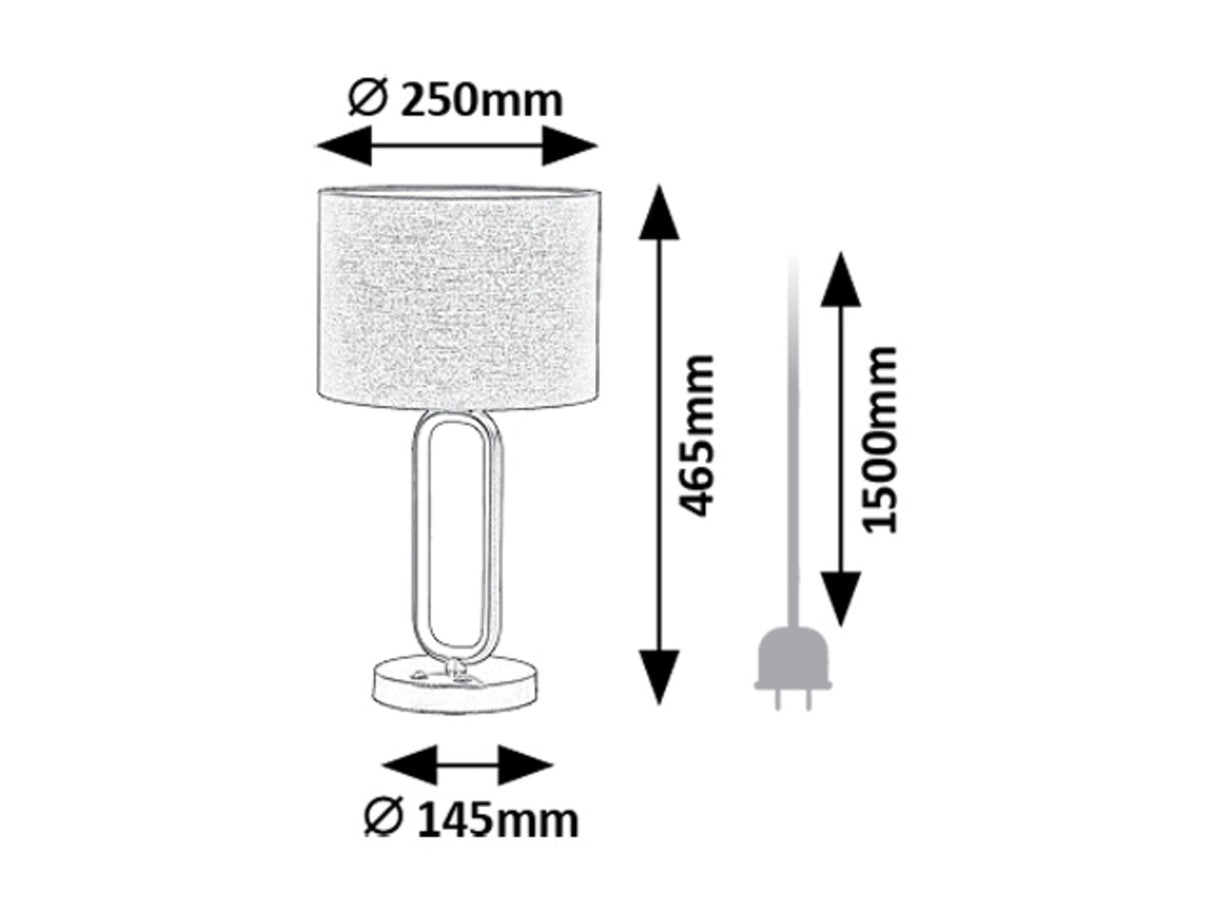 Veioza Domiro, auriu+negru, LED 8W + 1xE27, 300 lumeni, 3000K, Rabalux 74044