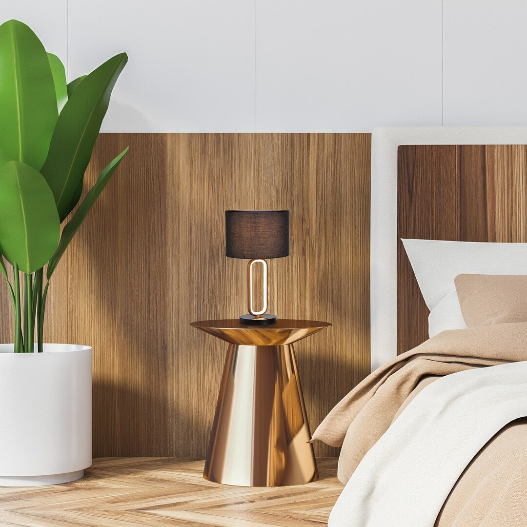 Veioza Domiro, auriu+negru, LED 8W + 1xE27, 300 lumeni, 3000K, Rabalux 74044