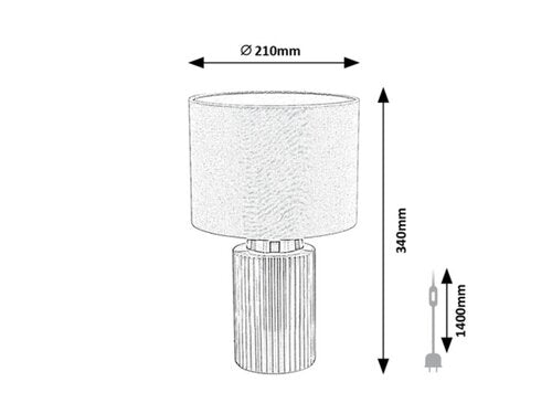 Veioza Glovy, gri, 1xE14, H.34cm, IP20, Rabalux, 74045