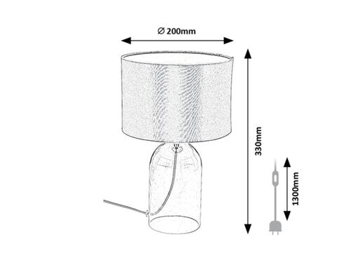 Veioza Luxin, fumuriu, 1xE14, H.33cm, IP20, Rabalux, 74047
