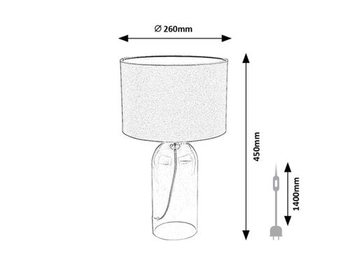 Veioza Luxin, fumuriu, 1xE14, H.45cm, IP20, Rabalux, 74048