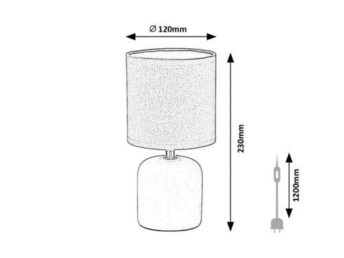 Veioza Daphni, albastru, 1xE14, H.23cm, IP20, Rabalux, 74056