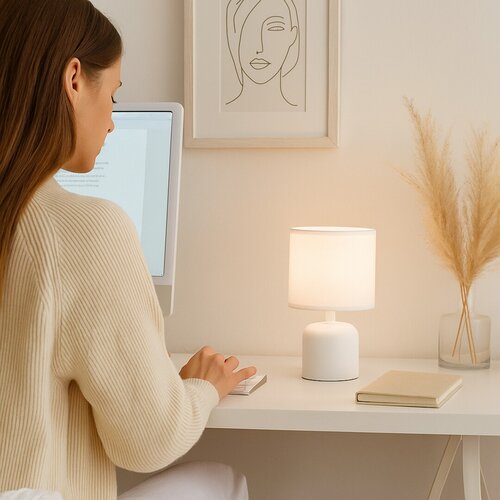 Veioza Daphni, alb, 1xE14, H.23cm, IP20, Rabalux, 74052