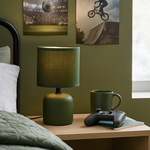 Veioza Daphni, verde, 1xE14, H.23cm, IP20, Rabalux, 74055