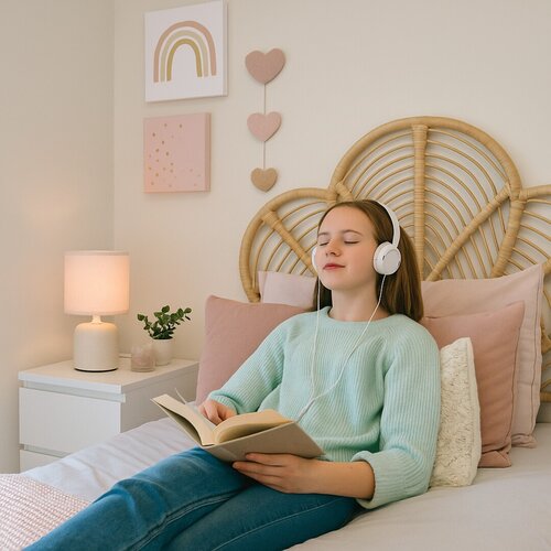 Veioza Daphni, roz, 1xE14, H.23cm, IP20, Rabalux, 74057