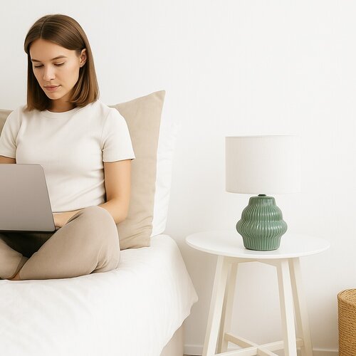 Veioza Glimo, verde, 1xE14, H.27,5cm, IP20, Rabalux, 74059