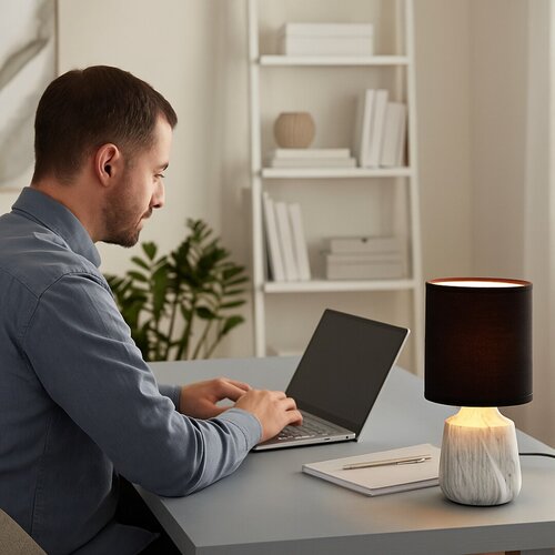 Veioza Nalisa, marmura, 1xE14, H.24cm, IP20, Rabalux, 74066