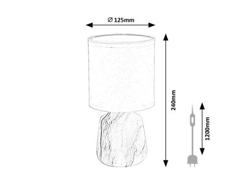 Veioza Nalisa, marmura, 1xE14, H.24cm, IP20, Rabalux, 74067