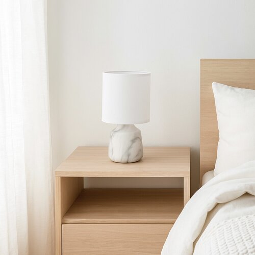 Veioza Nalisa, marmura, 1xE14, H.24cm, IP20, Rabalux, 74067