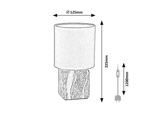 Veioza Nalisa, marmura, 1xE14, H.22,5cm, IP20, Rabalux, 74068