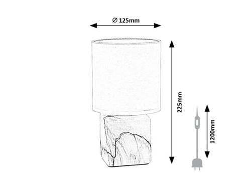 Veioza Nalisa, marmura, 1xE14, H.22,5cm, IP20, Rabalux, 74069