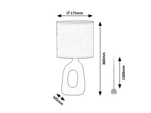 Veioza Sylira, verde, 1xE14, H.36cm, IP20, Rabalux, 74071