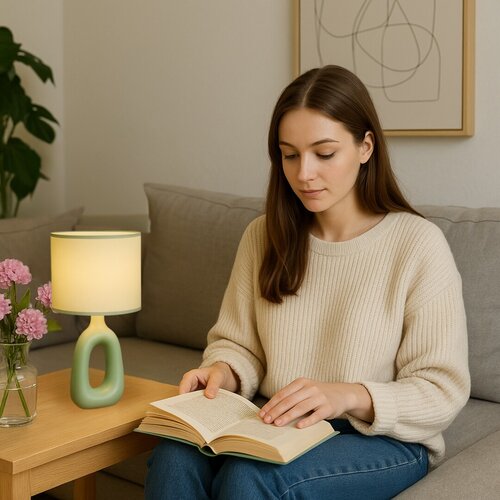 Veioza Sylira, verde, 1xE14, H.36cm, IP20, Rabalux, 74071