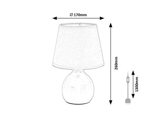 Veioza Ingrid, bej, 1xE14, H.26cm, IP20, Rabalux, 74076
