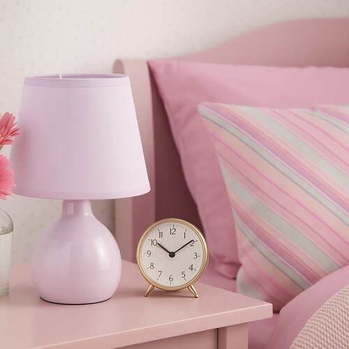 Veioza Ingrid, trandafiriu, 1xE14, H.26cm, IP20, Rabalux, 74078