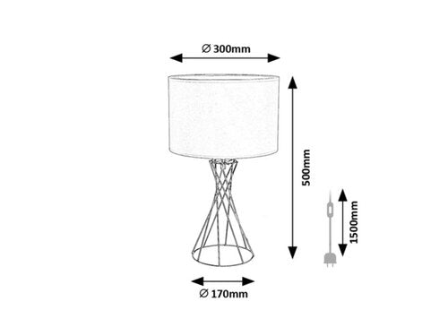 Veioza Nivra, negru, 1xE27, H.50cm, IP20, Rabalux, 74082