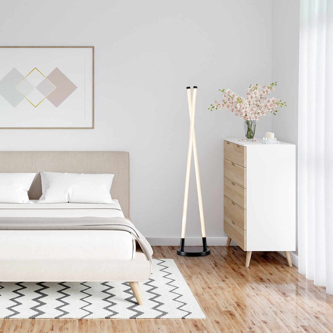 Lampadar LED Nivaro, negru, 28W, 3050lm, 3000K, H.115cm, IP20, Rabalux, 74166