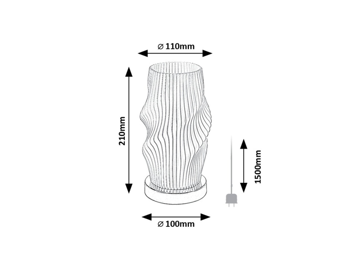 Veioza Tiana, 1xE14, policarbonat alb, H.21 cm, Rabalux 74189