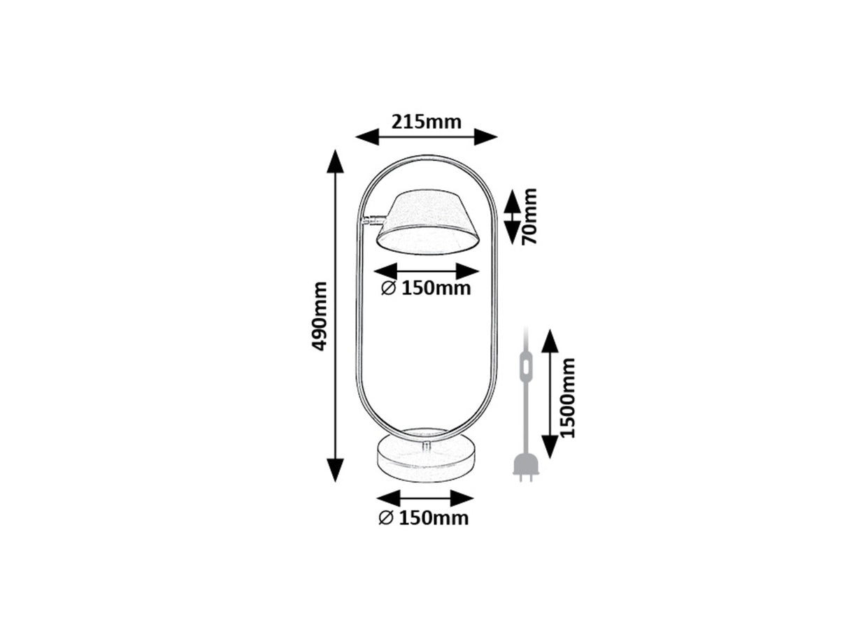 Veioza Odiss, negru, LED, 6W, 390 lumeni, 3000K, Rabalux 74190