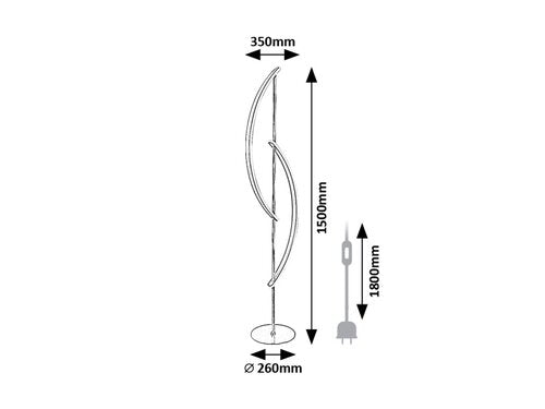 Lampadar LED Jarnelle, crom satin, 30W, 2000lm, 3000K, H.150cm, IP20, Rabalux, 74197