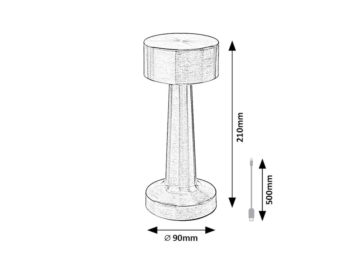 Veioza Senan, argintiu, LED CCT, 3W, 60 lumeni, 3000K-4000K-6500K, H.21 cm, Rabalux 74208