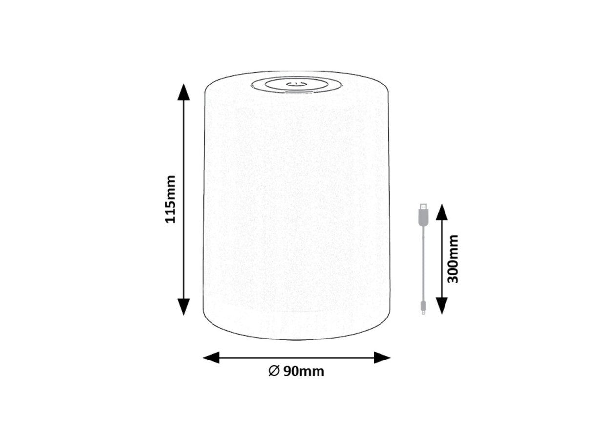 Veioza led decorativa Tipy, 3000K+RGB, 0,8W, 50lm, intrerupator la atingere, Rabalux 74209