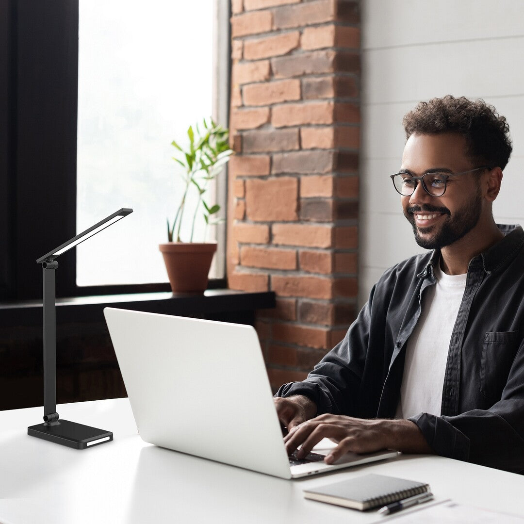 Lampa de birou Traze, negru, LED 5W, 190lm, 3000K-6500K, IP20, Rabalux, 74213