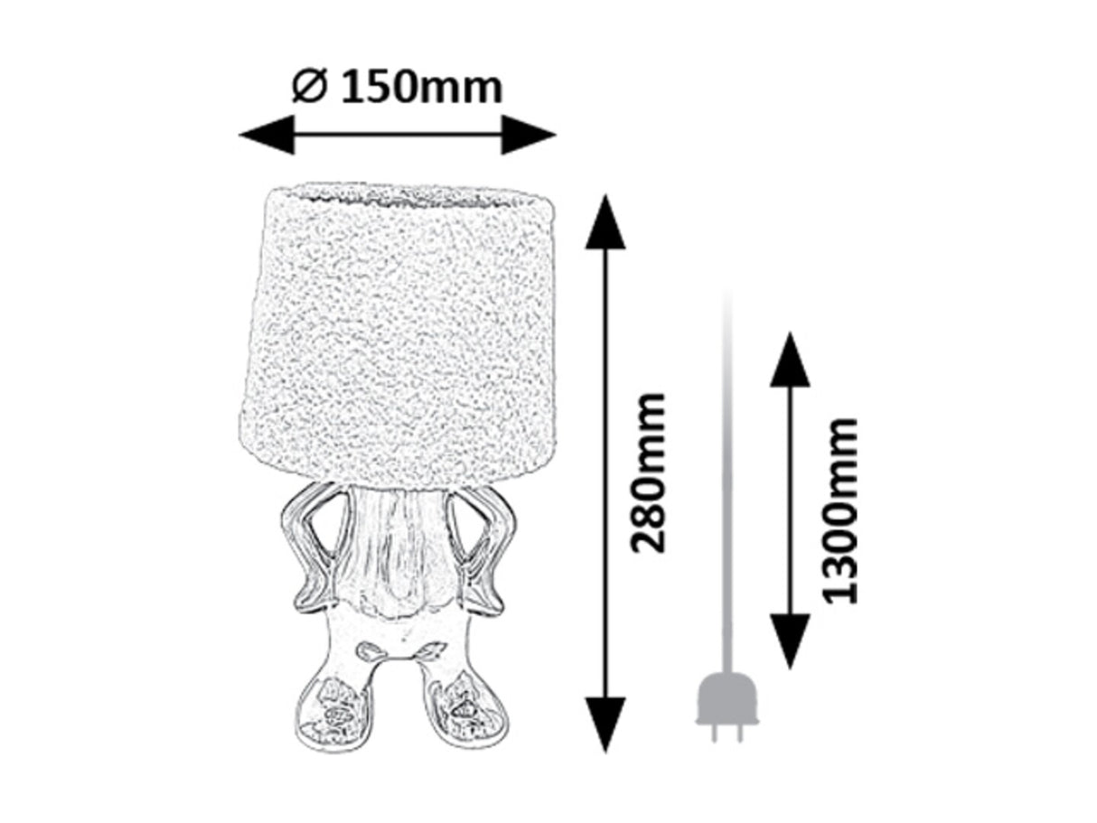 Veioza Smurfy, crom+crem, 1xE14, D.15cm, Rabalux 74216