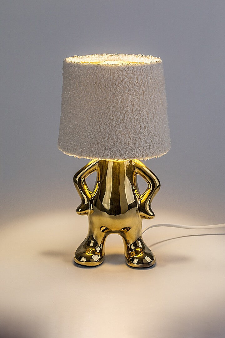 Veioza Smurfy, auriu+crem, 1xE14, D.15cm, Rabalux 74215