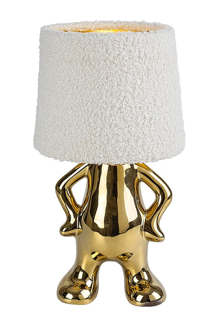 Veioza Smurfy, auriu+crem, 1xE14, D.15cm, Rabalux 74215