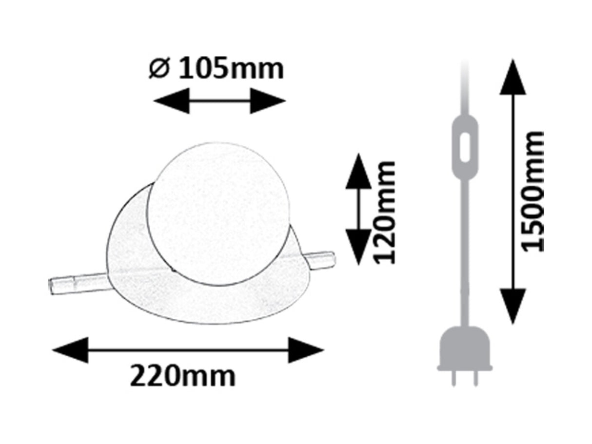 Veioza Jules, negru, 1 x G9, IP20, Rabalux, 74222