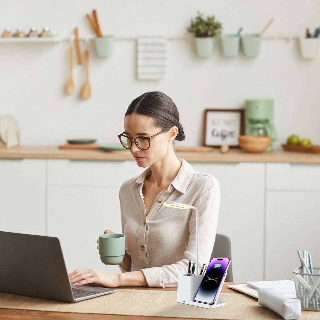 Veioza LED birou Cerie, alb, 4W, 200lm, 3000K, 4000K, 6500K, IP20, Rabalux, 74233