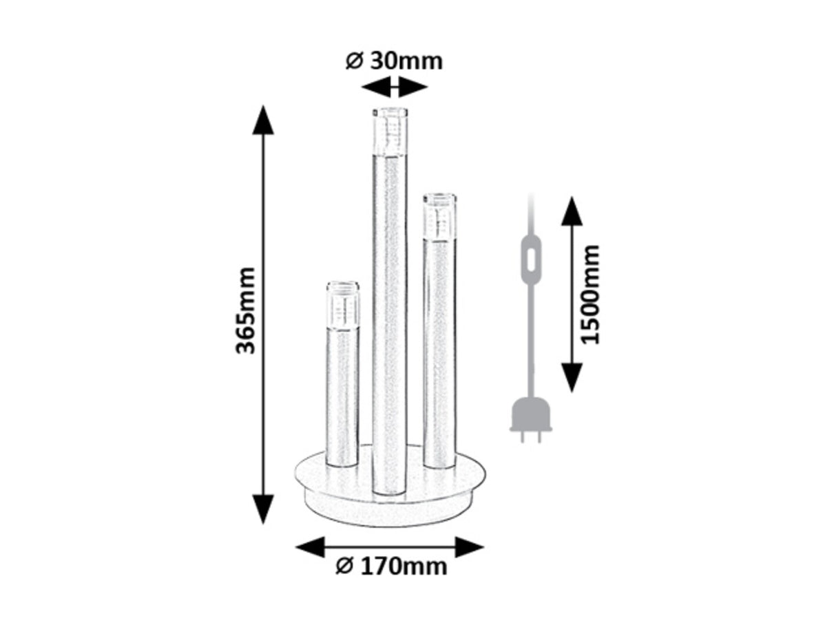 Veioza Ramira, negru, 3 x G9, IP20, Rabalux, 74365