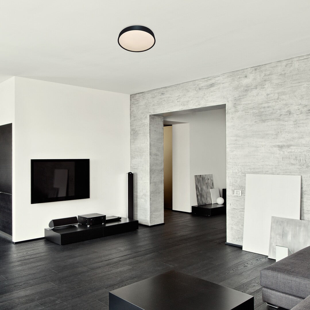 Plafoniera LED cu senzor de miscare Larcia, negru, 19W, 1000lm, 4000K, IP44, Rabalux, 75011