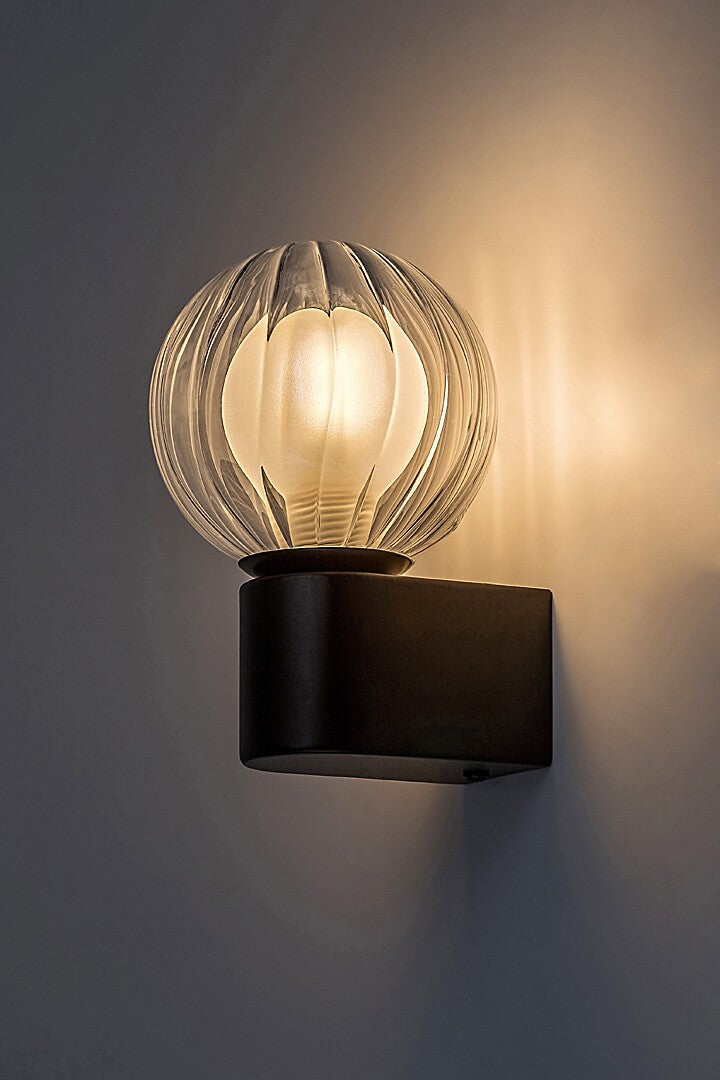 Aplica baie Colzar, negru mat, sticla, 1xG9, IP44, H.15 cm, Rabalux 75021