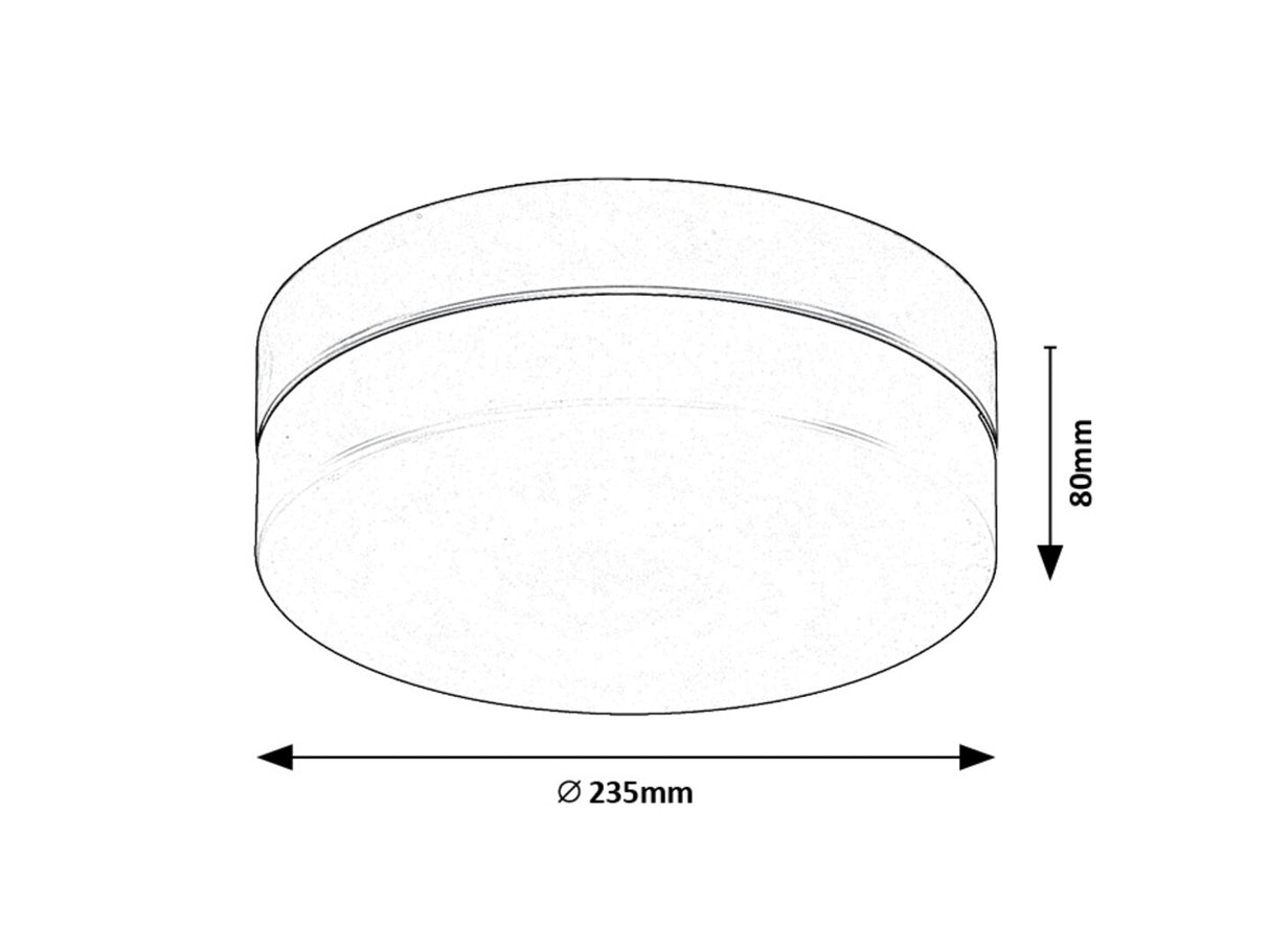Plafoniera baie Gaelo, negru, LED, 15W, 1150 lumeni, 4000K, D.23 cm, IP44, Rabalux 75025