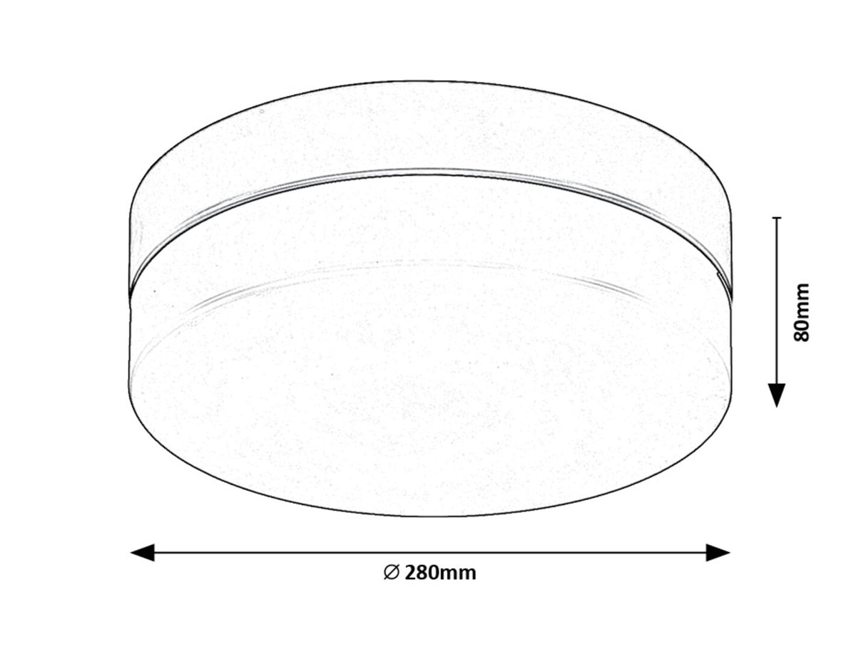 Plafoniera baie Gaelo, negru, LED, 18W, 1370 lumeni, 4000K, D.28 cm, IP44, Rabalux 75026