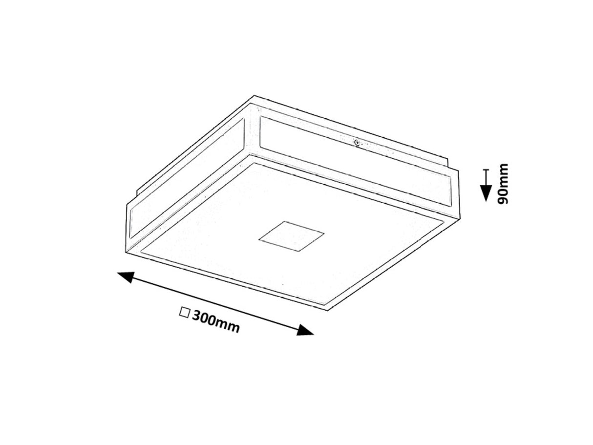 Plafoniera baie Zoya, negru, LED, 18W, 1350 lumeni, 4000K, 30x30 cm, IP44, Rabalux 75031