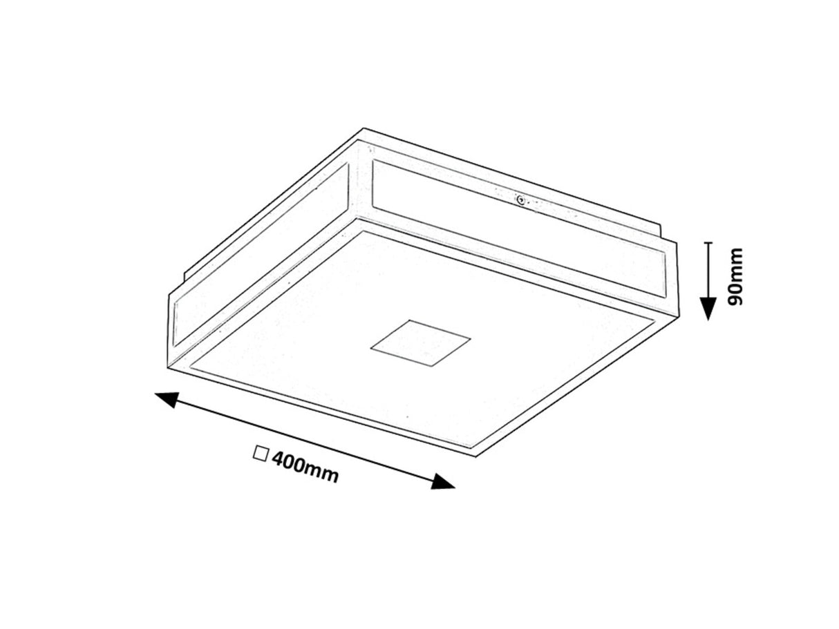 Plafoniera baie Zoya, negru, LED, 24W, 1700 lumeni, 4000K, 40x40 cm, IP44, Rabalux 75033