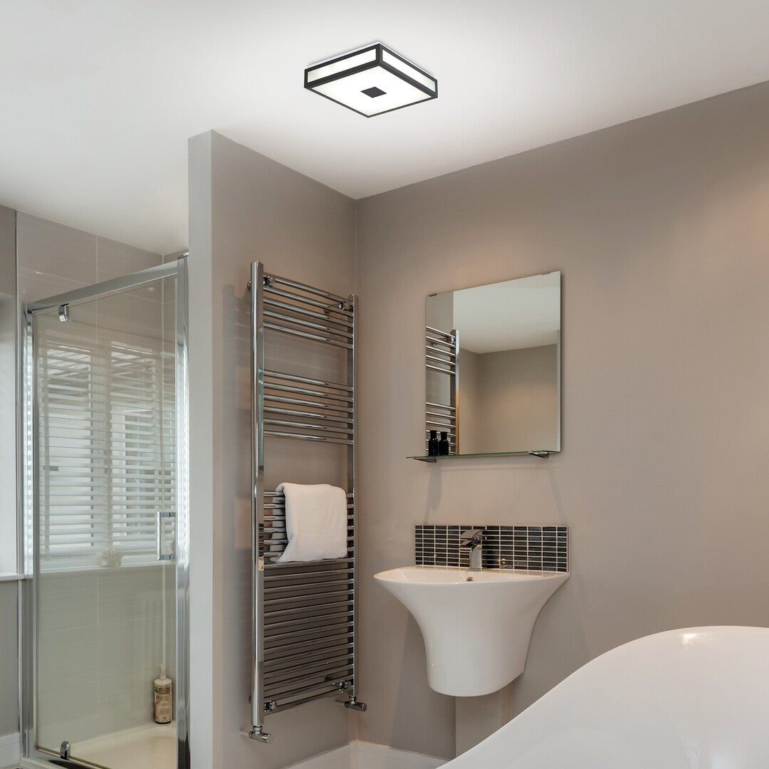 Plafoniera baie Zoya, negru, LED, 24W, 1700 lumeni, 4000K, 40x40 cm, IP44, Rabalux 75033